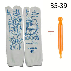Meridian Socks Acupoint Massage Label Socks English Version