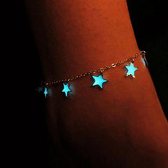 Glowing Blue Star Tassel Ankle Bracelet & Accessories