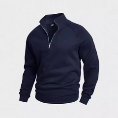 Men's Fleece Zip-Up Stand Collar Sweater