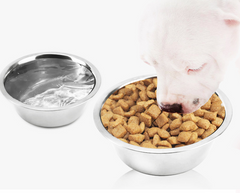 Stainless Steel Thick Round Pet Bowl for Cats and Dogs