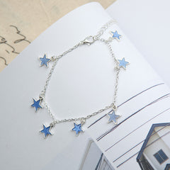 Glowing Blue Star Tassel Ankle Bracelet & Accessories