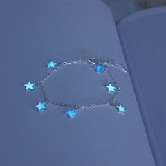 Glowing Blue Star Tassel Ankle Bracelet & Accessories