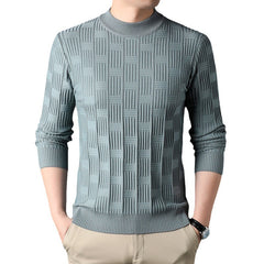 Thick Knit Pullover Sweater with Mahjong Pattern